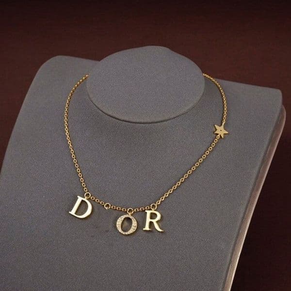 As Original Designer Bracelet Cute Size D Letter Pendant With CZ Stone Fashion Necklace Copper Luxury Brand Sets For Women