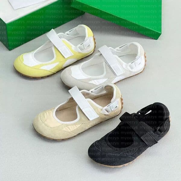Women Orbit Flash Mary Jane Sneakers Soft suede lightweight nylon Designer Mary Jane Adjustable round toe ballet flat sandals