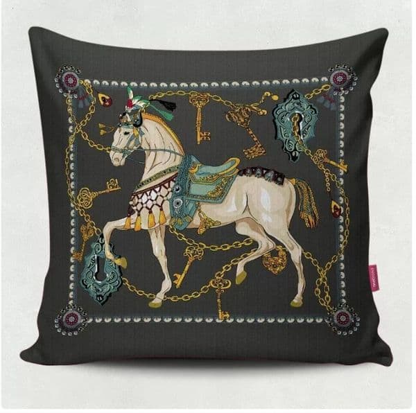 Luxury Pillow Case Nordic Brand Retro Orange Horse Velvet Cover Sofa Pillowcase European Room Cushion DecorDecorative Throw Pillow Cases