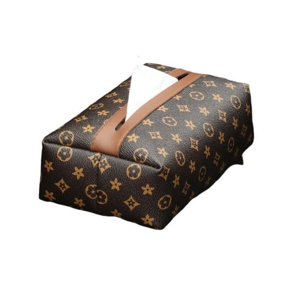 2026 Retro Furniture Tissue Box PU Napkin Holder Desktop Paper Drawer Leather Car Universal Organizer Classic Letter Free Shipping