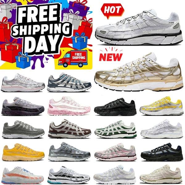 2026 Designer Shoes P6000 trainer P Men Women Sneakers Metallic Silver Triple Black White Anthracite Smoke Grey Outdoor Sports Trainers Casual shoes