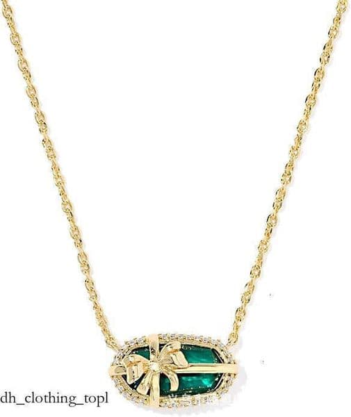 2026 AAA Designer Kendric Scott Necklaces Elizabeth Butterfly Gift Box Light Luxury Oval Pendant Kendral Scott Necklace Clavicle Chain Niche Design Fashion 6c6