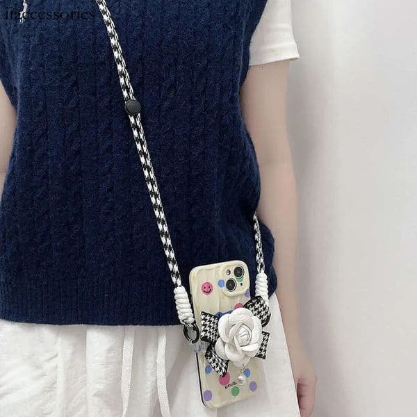 Phone Cases Lanyard Camellia Lanyard Universal Anti-Lost Shoulder Strap for Women's Phone Cases