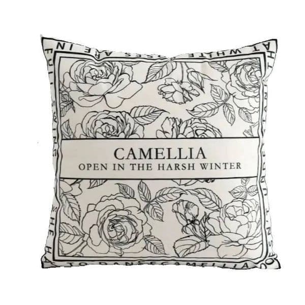 Camellia Cotton Linen Sofa Cushion Ins Style Living Room Light High End Feeling Home Window Office Lumbar Support