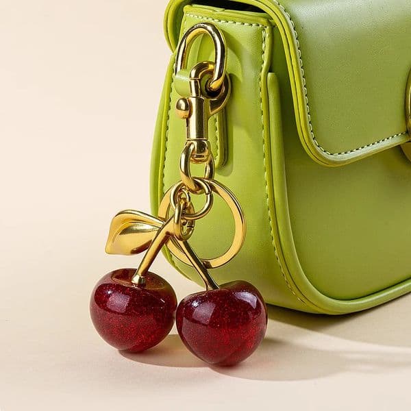 Trendy Red Cherry Pendant Keychain for Women Cute Bag Decorations Multifunctional Jewelry Car Key Accessories Charm Keyring Gift 260331