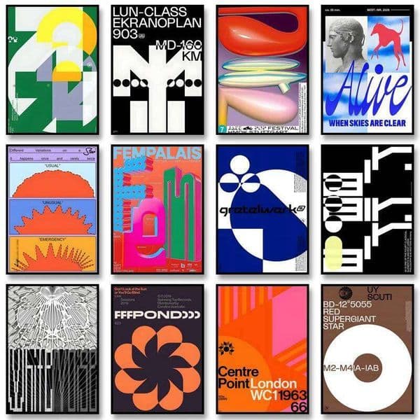 Abstract Classic Poster Jazz & Festival Print Mid Century Canvas Painting Wall Art Picture for Modern Club Home Decoration 26L0331