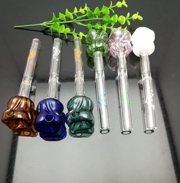 Color rose glass pans Wholesale Glass bongs Oil Burner Glass Water Pipes Oil Rigs Smoking Rigs