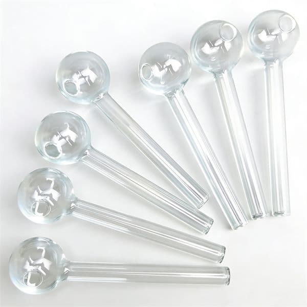 Buyers' Picks 100mm glass oil burner smoking pipes handle pipe tube dab hand pipes Glass Tube Pipe