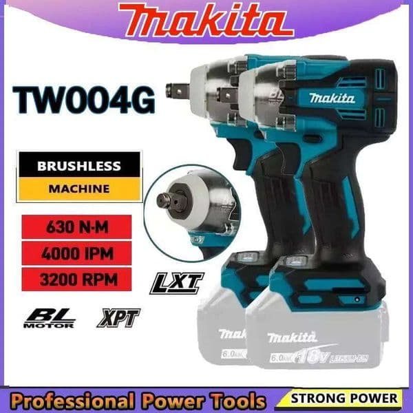 Makita TW004G 630N.m Brushless Machine Cordless Electric Screwdriver Rechargable Drill Driver 18V Battery