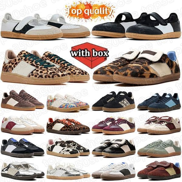 free shipping sambshoes designer casual shoes jane sandal leopard print vegan Black White Gum Nylon Silver leather Red cream mens womens sports sneakers