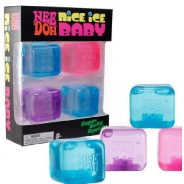 Needoh nice cube New bestseller NeeDoh Teenie Nice Baby Ice Cube 4-piece set Rebound Office Stress Relief Toy wreak and shapeable decompression toy
