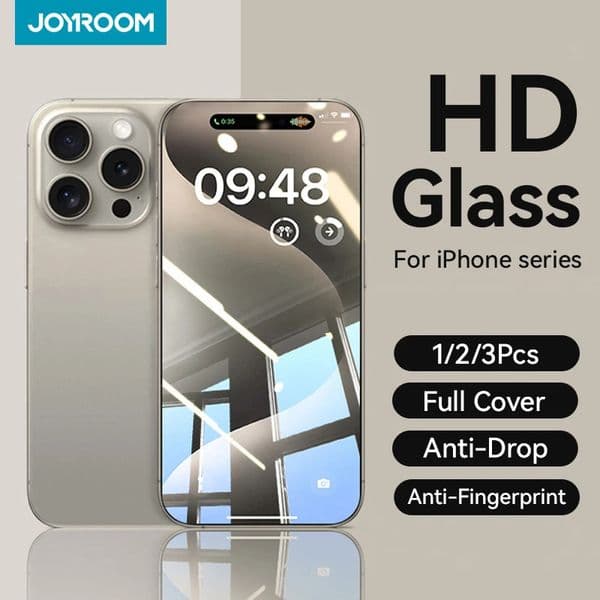 Joyroom 1/2/3pcs Tempered Glass For iPhone 16 15 14 13 12 11 Pro Max Screen Protector For iPhone 16 Full Screen Protective Glass 260427