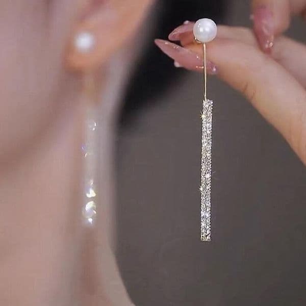 Comfortable 925 silver Gift Earrings needle with a high-end feel, full diamond tassel Luxury Earrings earrings for women, light luxury, slimming pearl studs