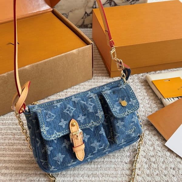 New ss Baby Blue Denim Pochette Handbags Women Designer women Bag Cross Body Bags fashion brand Female Hobo Denim Purse Crossbody womens totes bag Shoulder Bag