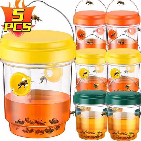 Large Wasp Traps Waterproof Hanging Hornets Trap for Indoor Outdoor Insect Reusable Garden Fruit Fly Catcher Pest Control Tools 260429