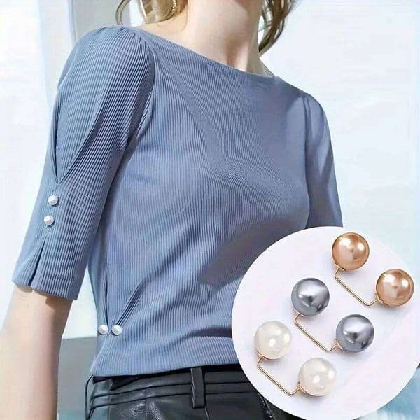8PCS pearl non-slip Dress brooch decoration dress waist fastening pins collar adjustment scarf safety fashion