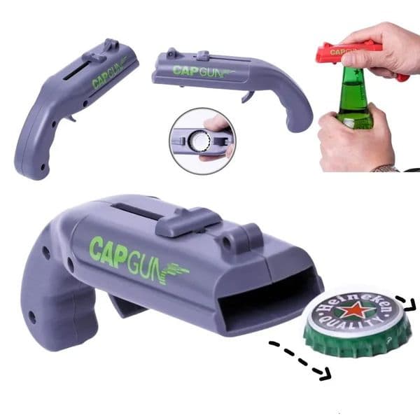 Cap Gun Beer Bottle Opener Portable Beverage Drinking Opening Launcher Kitchen Party Supply Bar Tool Accessories w260430