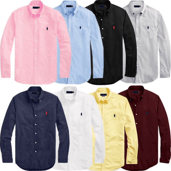 Luxury Men's Casual Shirts Long Sleeve Embroidery Button Down Social Business Tshirts Solid Color Tops Blouse For Men Women