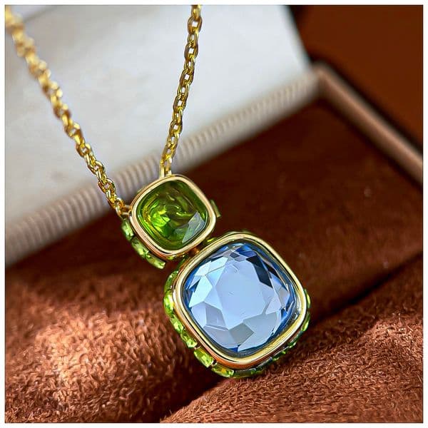 Designer Necklace Necklace for Women Colorful Gem Candy Cushion Cut Diamond Necklaces Luxury Jewlery Designer for Women Elegant Statement Premium Chic Gift