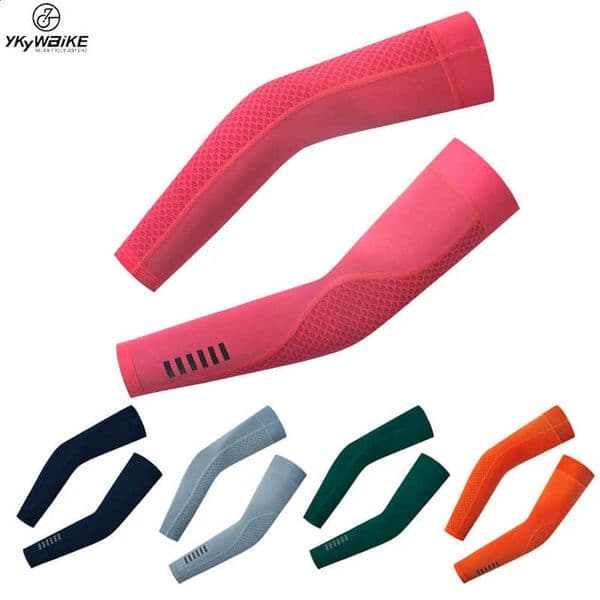 YKYWBIKE Cycling Sleeve Outdoor Sports Arm Sun Protection UV breathable Fabric Running Warmers 7 color 260206