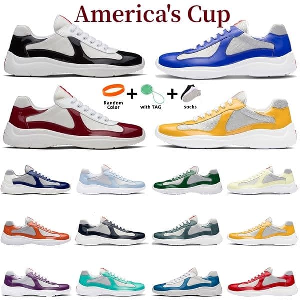 35-46 designer Americas Cup Mens Casual Shoes Runner Women Sports Shoes Low Top Sneakers Shoes Men Rubber Sole Fabric Patent Leather Wholesale Discount Trainer