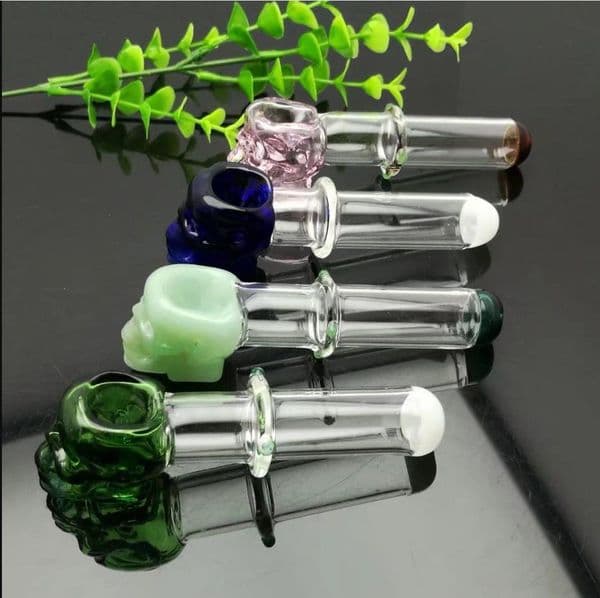 Glass Pipes Smoking Hand-blown Beautifully Handcrafted Smoking Pipe Single wheel colored skull glass pipe