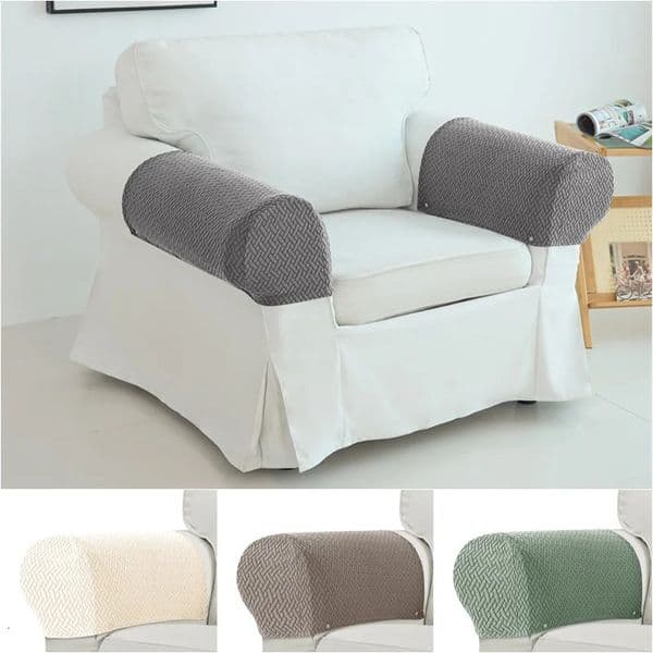 2pcsset Dustproof Sofa Armchair Covers Washable Removable Armrest Chair Slipcovers Elastic Home Arm Protector 260429