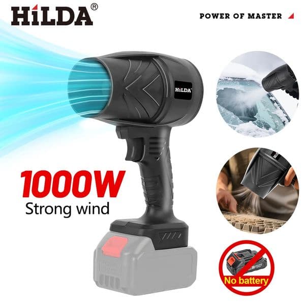 HILDA Storm Force 1000W Air Blower Handheld Cordless Dust Blaster Snow Leaf Sweeper Turbo Jet Cleaner for Makita Battery 260429