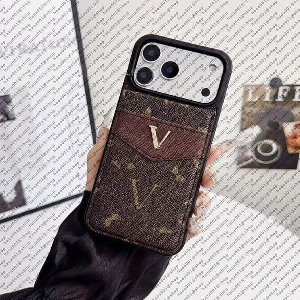 Luxury Phone Case Designer iPhone Case For iPhone 17 Pro Max 16 14 13 12 11 15 Plus Samsung S24 ultra S23 plus S22 Note 20 Case Card Slot Holder Particle Pattern Case Cover