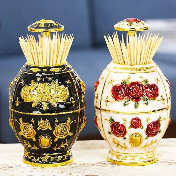 European style toothpick box creative highend holder press type living room coffee table storage 260430
