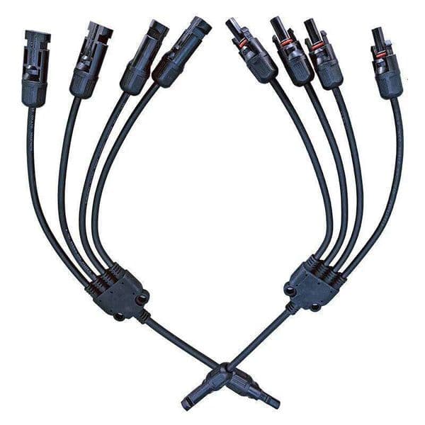 1pair 4Y Solar Style Y Branch Connectors 1 to 4 Male and Female Panel Cable Photovoltaic Connector Adapter Dropshipping
