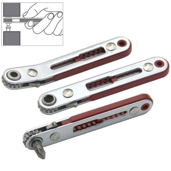 Bidirectional Ratchet Screwdriver Multifunctional Elbow Flat Head Wrench Cross Slotted Tool Forward Reverse for Home Repair