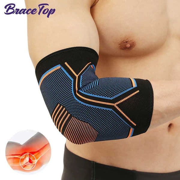 BraceTop Elbow Brace Compression Support Sleeve for Tennis Strap Tendonitis Epicondyt ElbowArthritisWeightlifting 260327