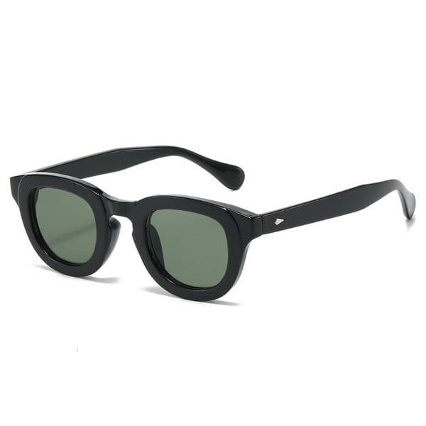 High Quality Korean New Women Oval Thick Frame Personality Fashion Hong Kong Style Sunglasses for Men Dopamine Pigment Plain Glasses