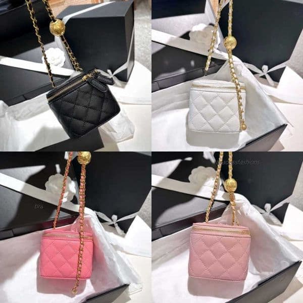 Mini Designer Bag Golden Ball Women Letter Crossbody Cosmetic Bag Adjustable Crossbody Bag Chain Leather Quilted Evening Handbag Coin Purse Shopping Makeup Bag
