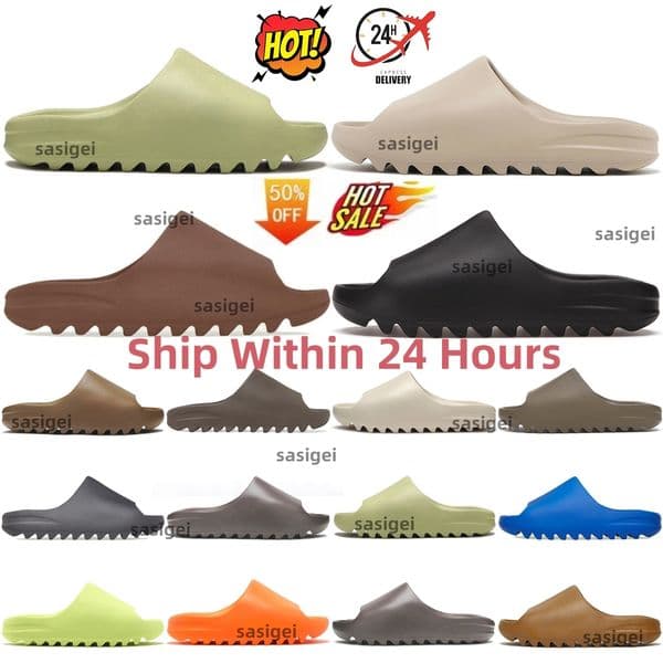 Designer Slide Slides Slippers Mens Womens Onyx Slipper Grey Slate Marine Bone Azure Dark Flax Salt Pure Resin Glow Green Ochre Desert Ararat Ston Men