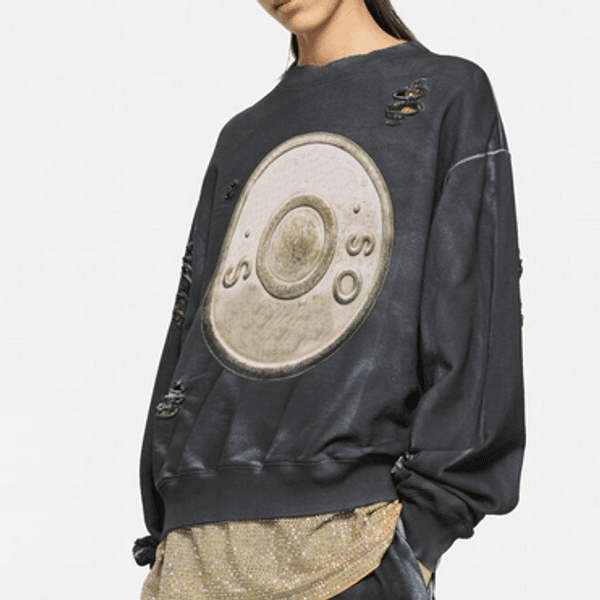 Mens plus size Designer Oversize sweatshirts terry hoodies destroy hole washed Graffiti button printed hip hop pullover Classic Streetwear terry Loose