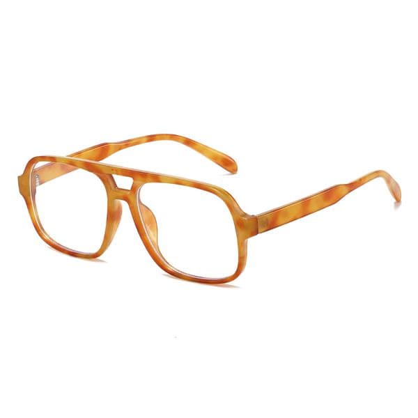 High Quality Coolfang Eyewear's new European and American retro double-bridge aviator glasses, personalized large-frame anti-blue light flat glasses