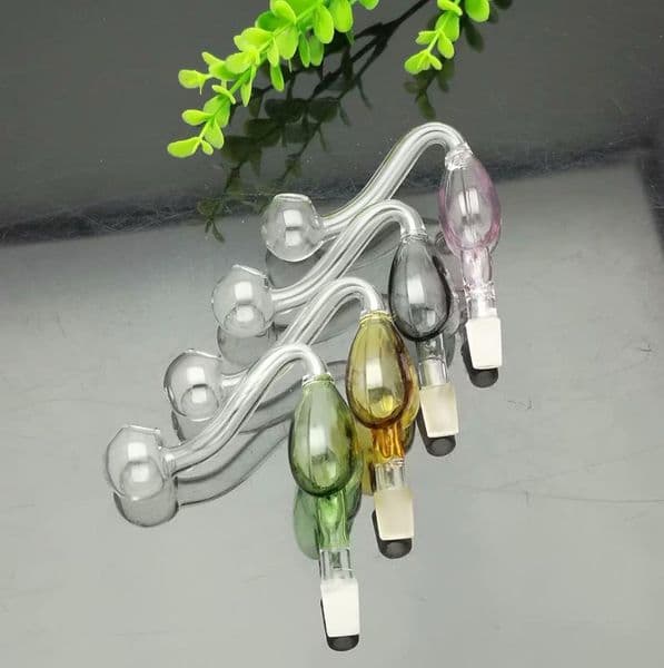 Glass Smoking pipes hookah Oil Burner Pipes Smokings 10mm Large Colored Peach Heart Glass Burner