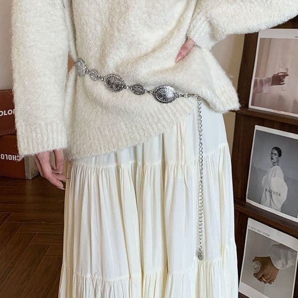 Comfortable Sweater Chain Ins Design Sense, Niche Bohemian Style, Metal Belt, Waist Belt Women, Decorative Accessory for Dresses