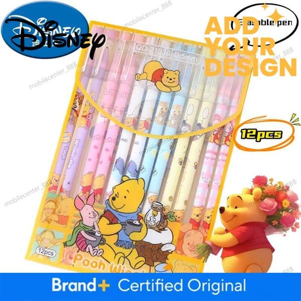 Designer Disney Disney Pooh Bear Erasable Gel Pen Creative High-Value Cartoon Signature Pen Stationery For Primary And Secondary School Students Luxury