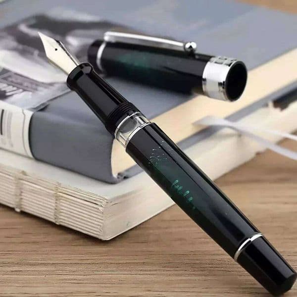 MAJOHN T5 Piston Fountain Metal Iridium Nib EF/F/M 0.38/0.5/0.7mm Large-Capacity Writing Office Gifts Ink Pen 26Y0430