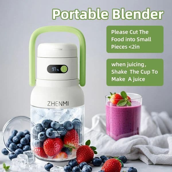 Portable Juicer 33oz Vessel USBC Rechargeable Easy To Clean Suitable For Juicing Fruits And Vegetable 260430