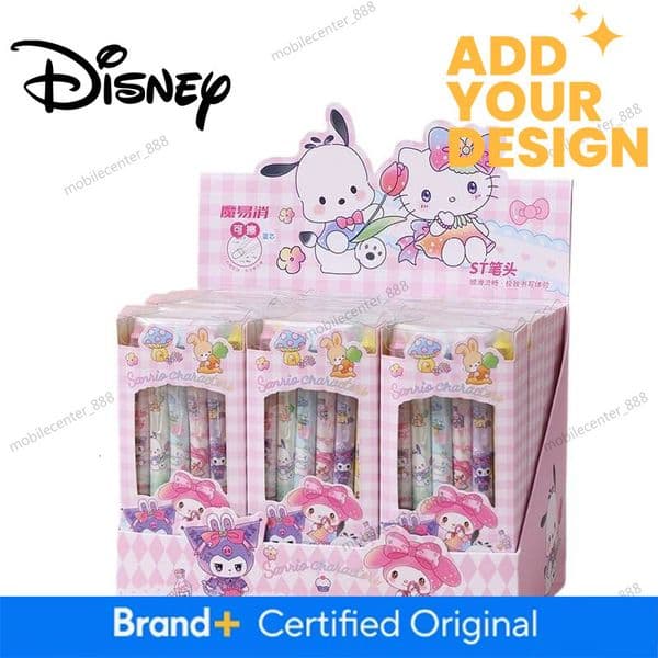 Designer Disney 6-12Pcs/Lot Kawaii Sanrio Melody Kitty Cinnamoroll Erasable Gel Pens Cute 0.5Mm Blue Ink Neutral Pen Office School Supplies Gift Luxury