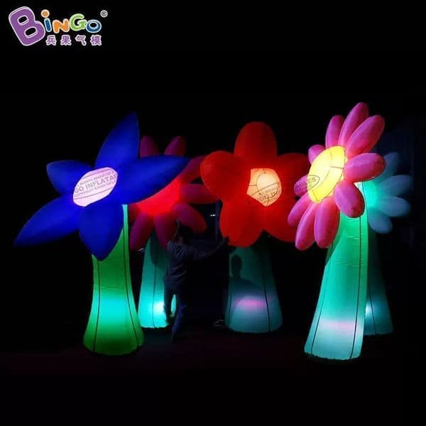 Artificial Inflatable Flowers with Built-in LEDs for Party & Sports Events