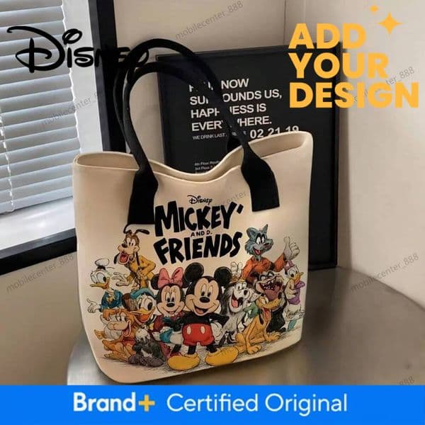 Designer Disney Disney Mickey Mouse Minnie Versatile Large Capacity Canvas Shoulder Bag Women's Casual Versatile Tote Bag Student Class Handbag Luxury d8f5f