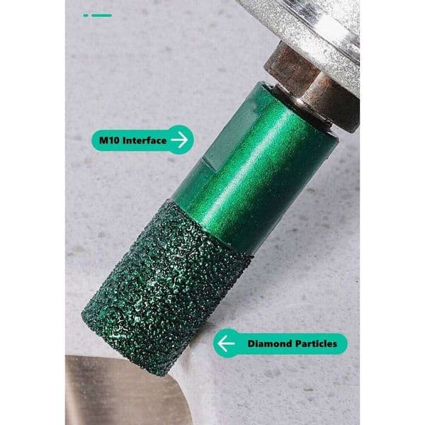 15mm M10 Vaccum Brazed Milling Cutter Ceramic Tile Marble Stone Slotting Tool Diamond Grinding Head for Angle Grinder