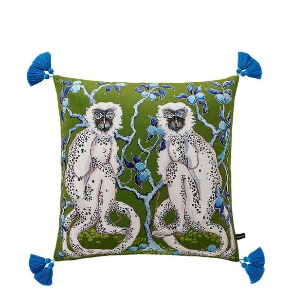 White Moneky Cushion Cover Soft Velvet Pillowcase Both Side Print Animal Cute Chinese Style Shell 60cm Home Sofa Deco 260429
