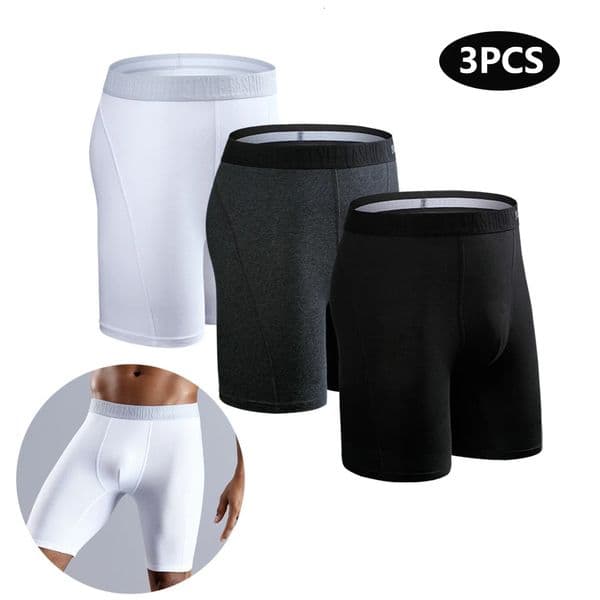 3pcs Long Boxers For Man Underware Lots Mens Underpants Cotton Mens Panties Family Boxershorts Boxer Sexy Male Shorts Calecon 260429