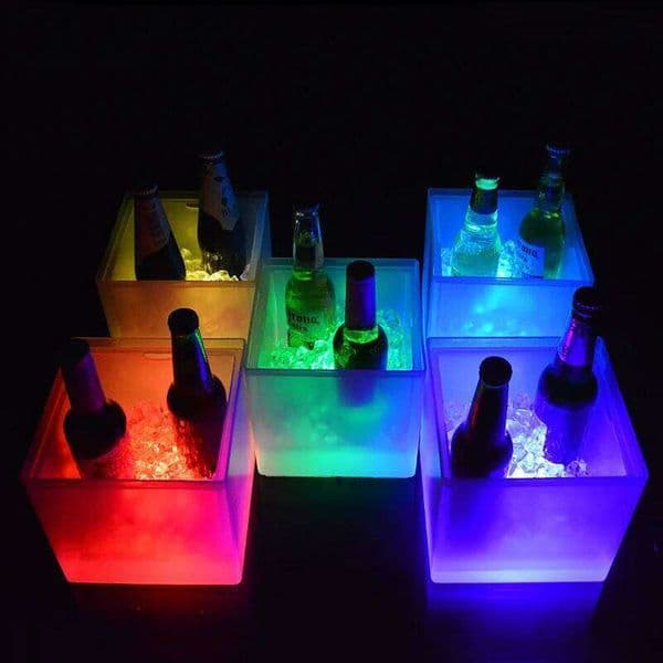 3.5L Colorful Glow Plastic LED Ice Bar Nightclub Light Up Champagne Whiskey Beer Bucket Bars Night Party